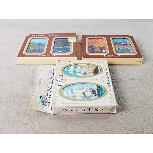 Playing Cards by Hoyle Plastic Coated New Sealed Deck x6 Ship Sailing USA Vtg - Picture 9 of 12